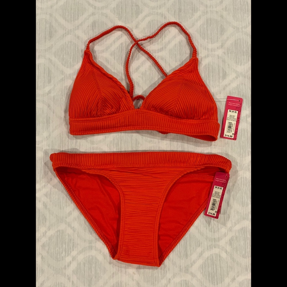 Xhilaration Red Bikini Swim Top & Bottom
